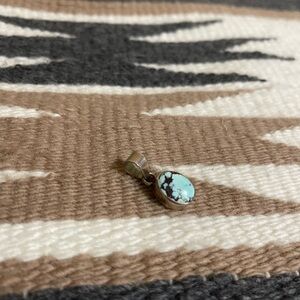 Native American Navajo Sterling Silver Golden Hills Turquoise Pendant